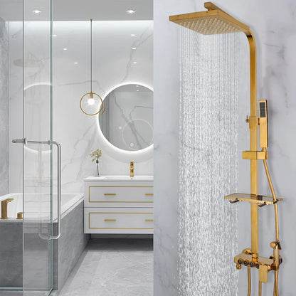 Zappo White Gold Digital Shower Brass Bathroom Fixture