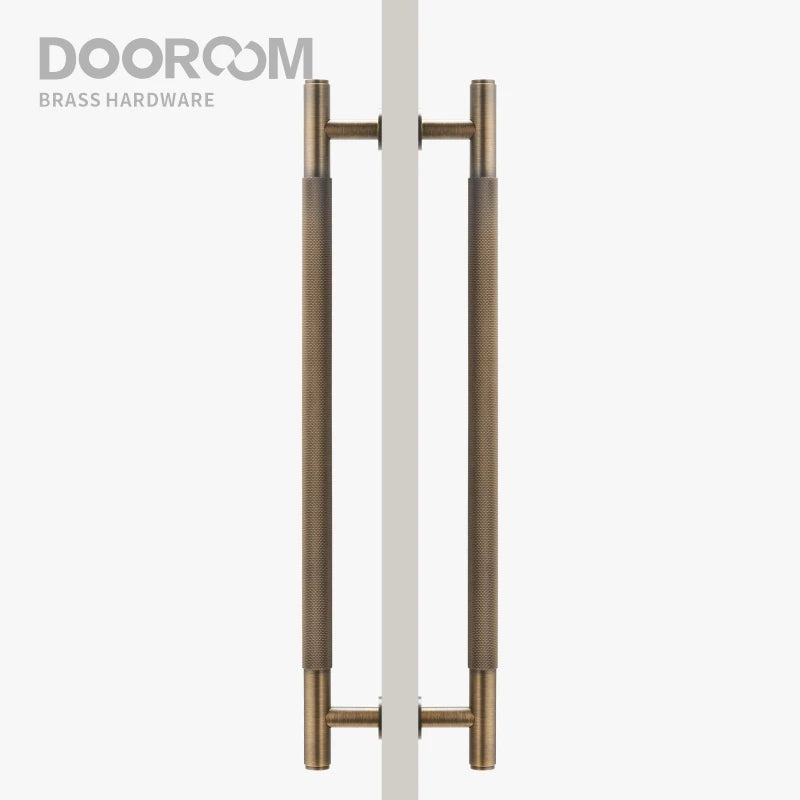 Dooroom Antique Brass Door Double Sided Knurled Pull