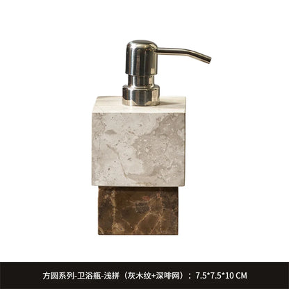 Nordic Color-Blocked Marble Lotion Bottle Aromatherapy Tray