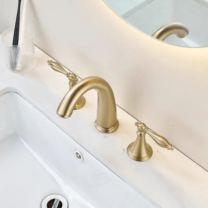 Brushed Gold Bathroom Faucet Total Brass Basin Faucet
