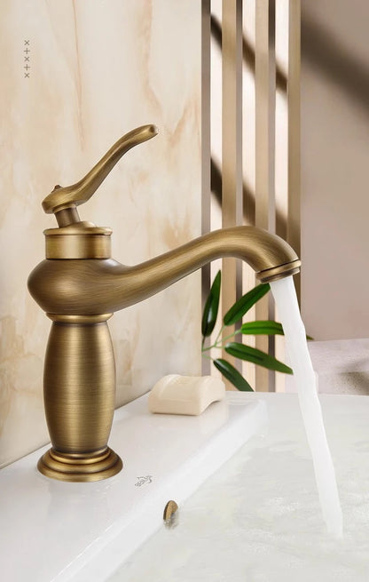 Luxury Europe Style Antique Gold Bathroom Basin Faucet
