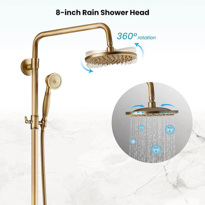 Kemaidi Brass Antique Wall Mount Shower Faucet Handle