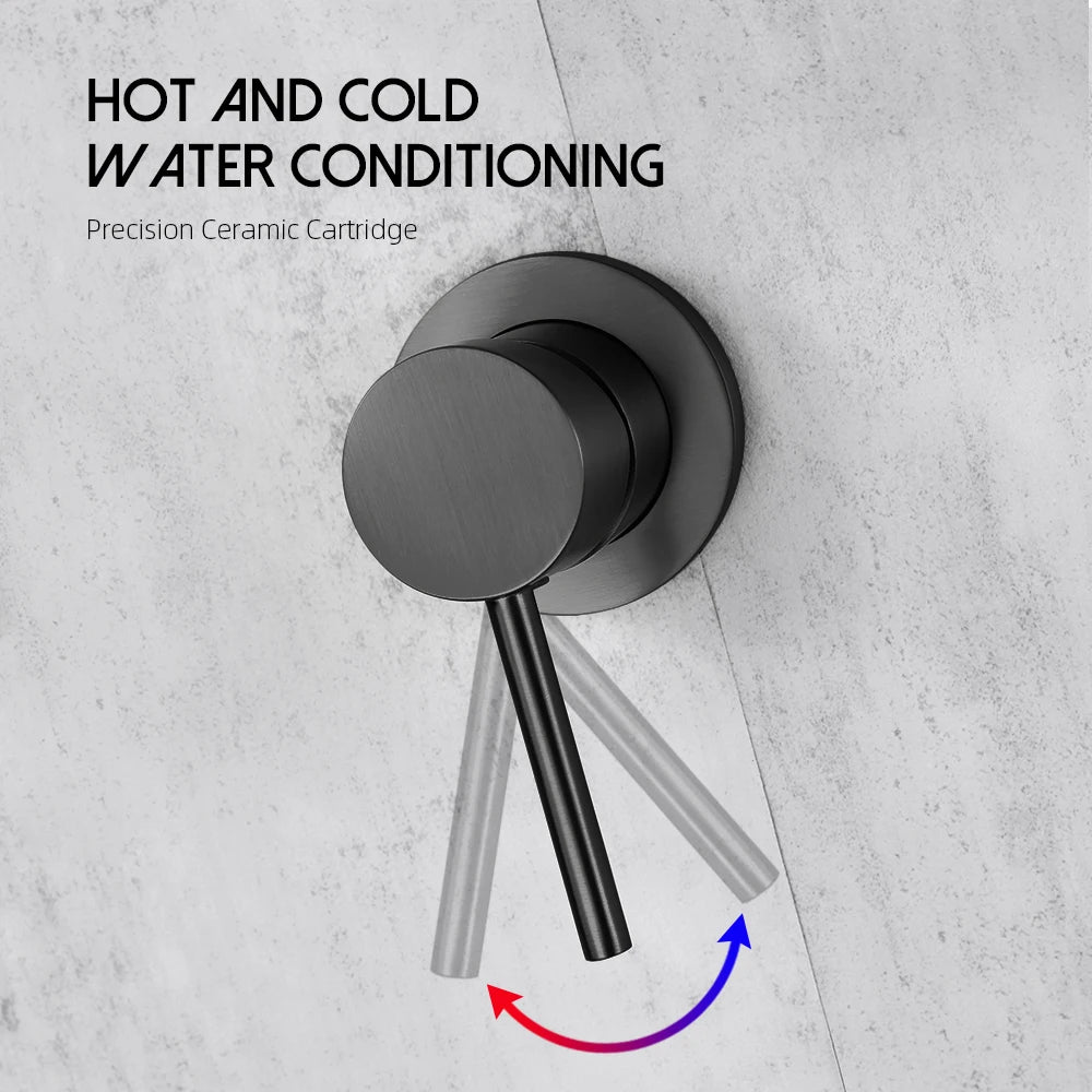 Bathroom Faucet Gunmetal Shower Faucet Wall Mounted 8/10/12