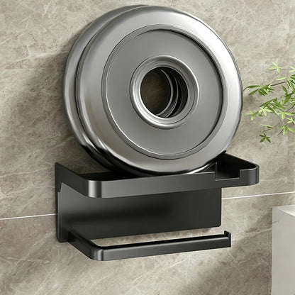No-Drill Bathroom Toilet Paper Holder Shelf Wall Mounted