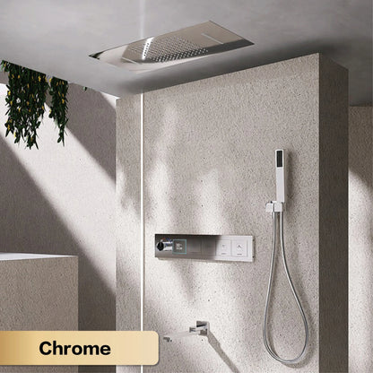 Gun Gray Brass Ceiling Constant Temperature Shower System