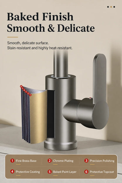 Brass Basin Faucet Gunmetal Gray Bathroom Faucet Cold