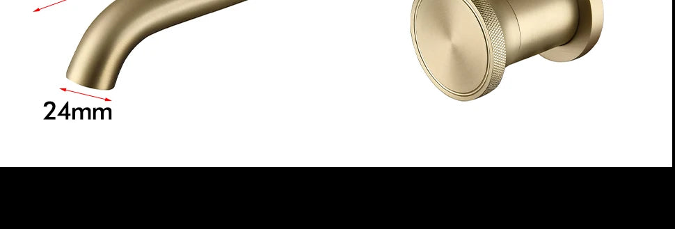 Brushed Gold Basin Faucet Recessed Control Switch Tap
