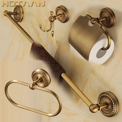 Solid Brass Bathroom Robe Hook Paper Holder Towel
