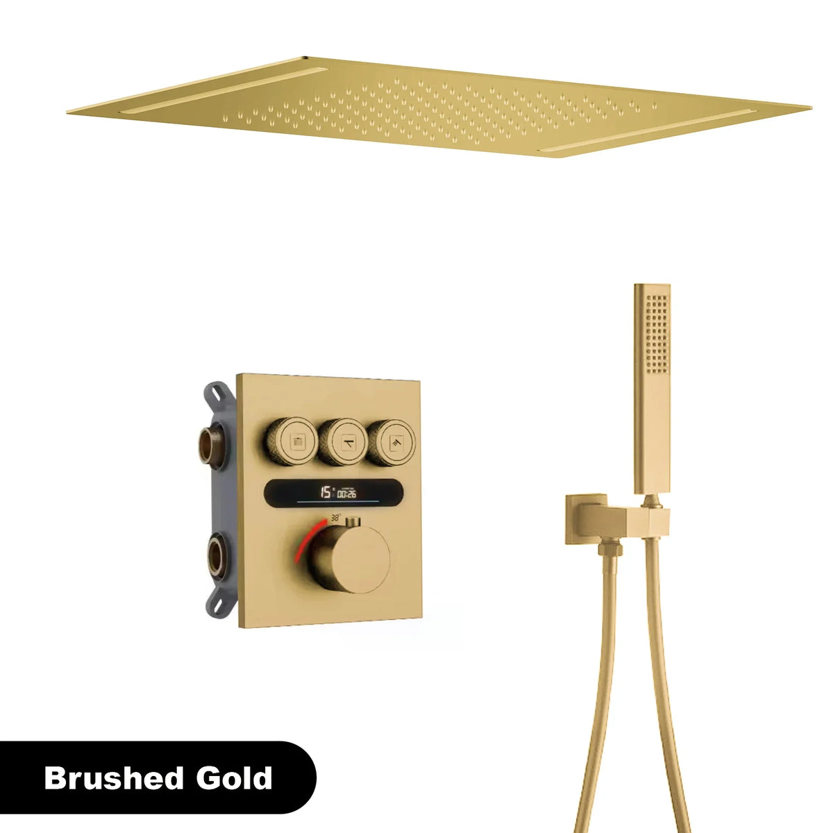 Luxury Brass Brushed Gold Led Digital Display Constant