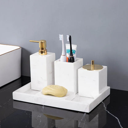 Volakos White Natural Marble Bathroom Minimalism Soap Dispenser