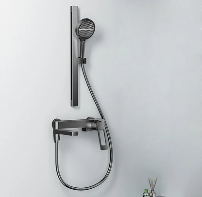 Black Waterfall Bathtub Shower Faucets Wall Mount Shower