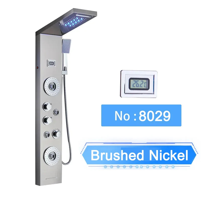 Shinesia Led Shower Panel Waterfall Rain Digital Display