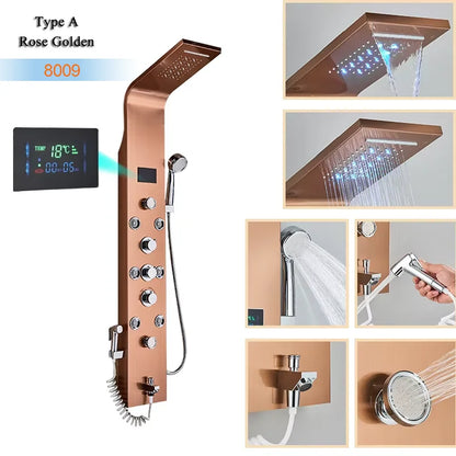 Luxury Bathroom Shower Panel Waterfall Rainfall Shower Head