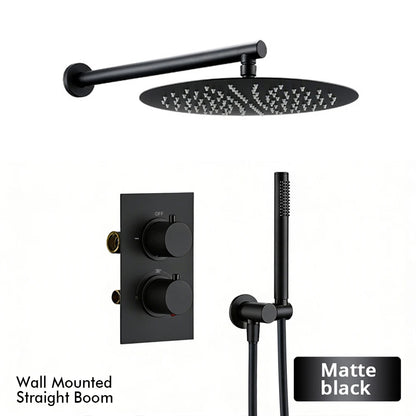 Bathroom Faucet Dial Way Brushed Gold Thermostat Shower