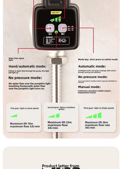 Deli High Power Permanent Magnet Booster Pump Tap
