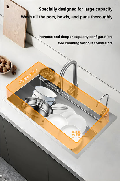Silver Nano Embossed 304 Stainless Steel Sink Large