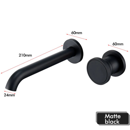 Brushed Gold Basin Faucet Recessed Control Switch Tap