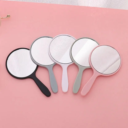 1pc Makeup Mirror Durable Handle Handheld Mirror Anti-Fall
