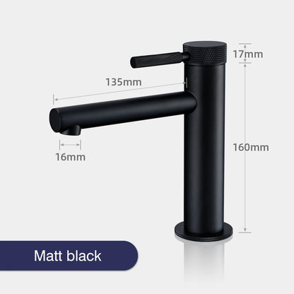 Solid Brass Gold Basin Faucet Hole Handle Cold