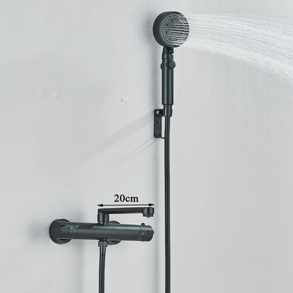 Thermostatic Shower Faucet Bathroom Black Mixertap Thermostat