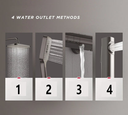 Grey Shower System Bathroom Digital Led Rain Showers