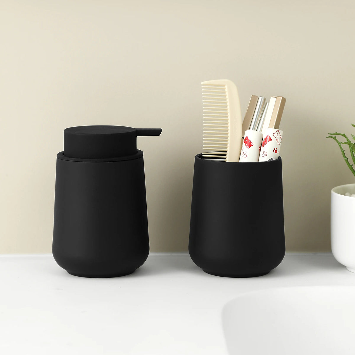 Bathroom Accessory - 2-Piece Soap Dispenser Cup Bathroom