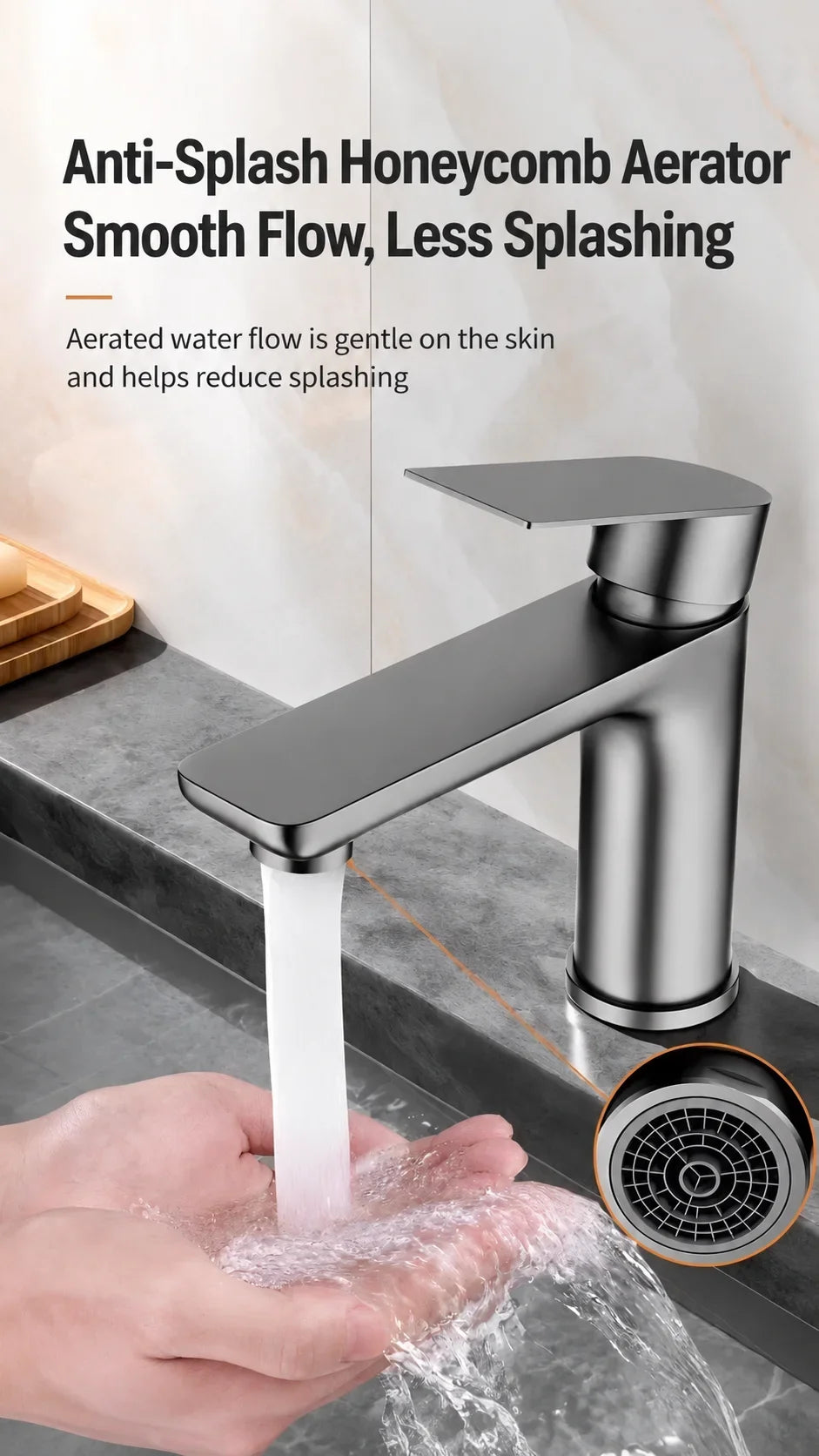 Bathroom Sink Faucet Stainless Steel Cold Mixer Tap