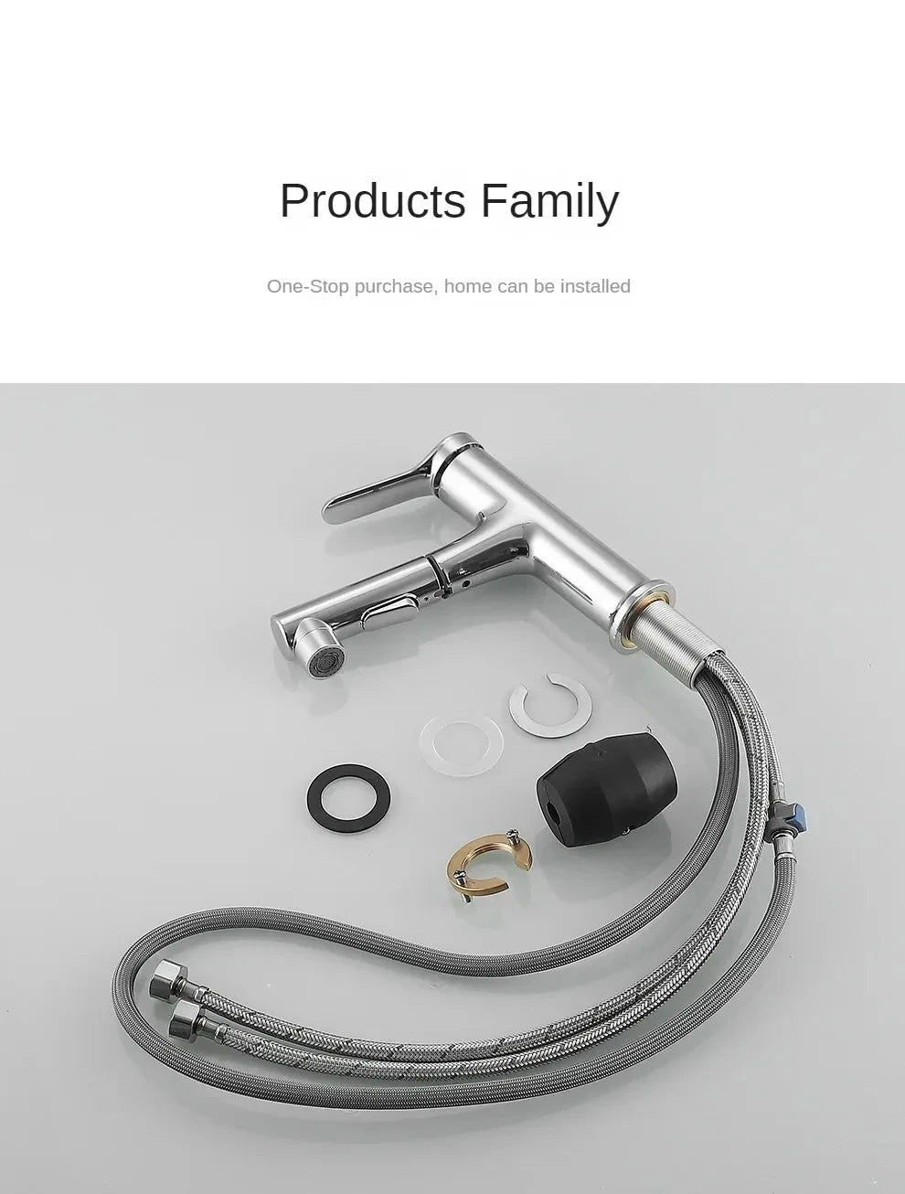 Pull-Out Bathroom Faucet Cold Water Outlet Bathroom Sink
