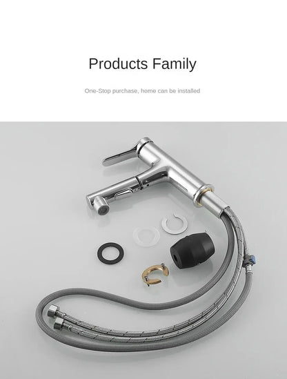 Pull-Out Bathroom Faucet Cold Water Outlet Bathroom Sink