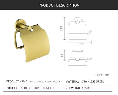 Bathroom Hardware Brushed Gold Toilet Brush Holder Robe