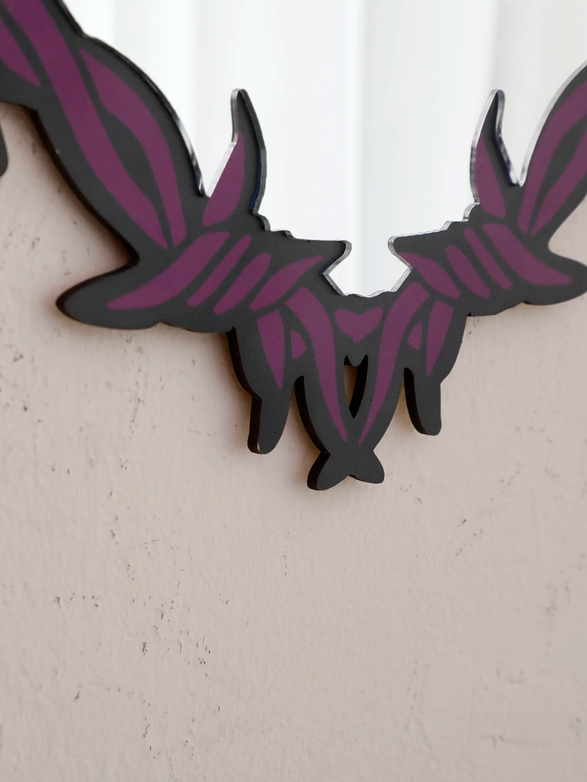 Purple Gothic Barbed Wire Heart Wall Mirror Witchy