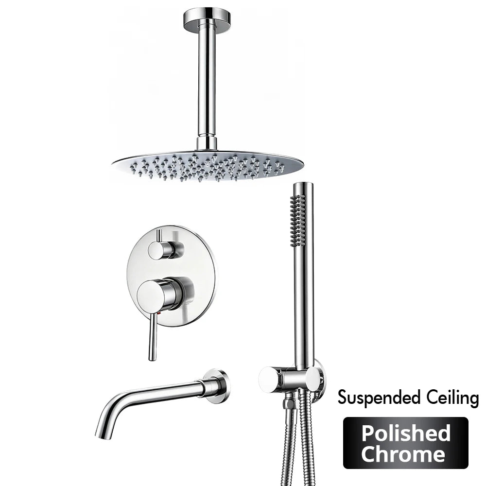 Bathroom Faucet Shower Mixer Tap Spout Black Solid