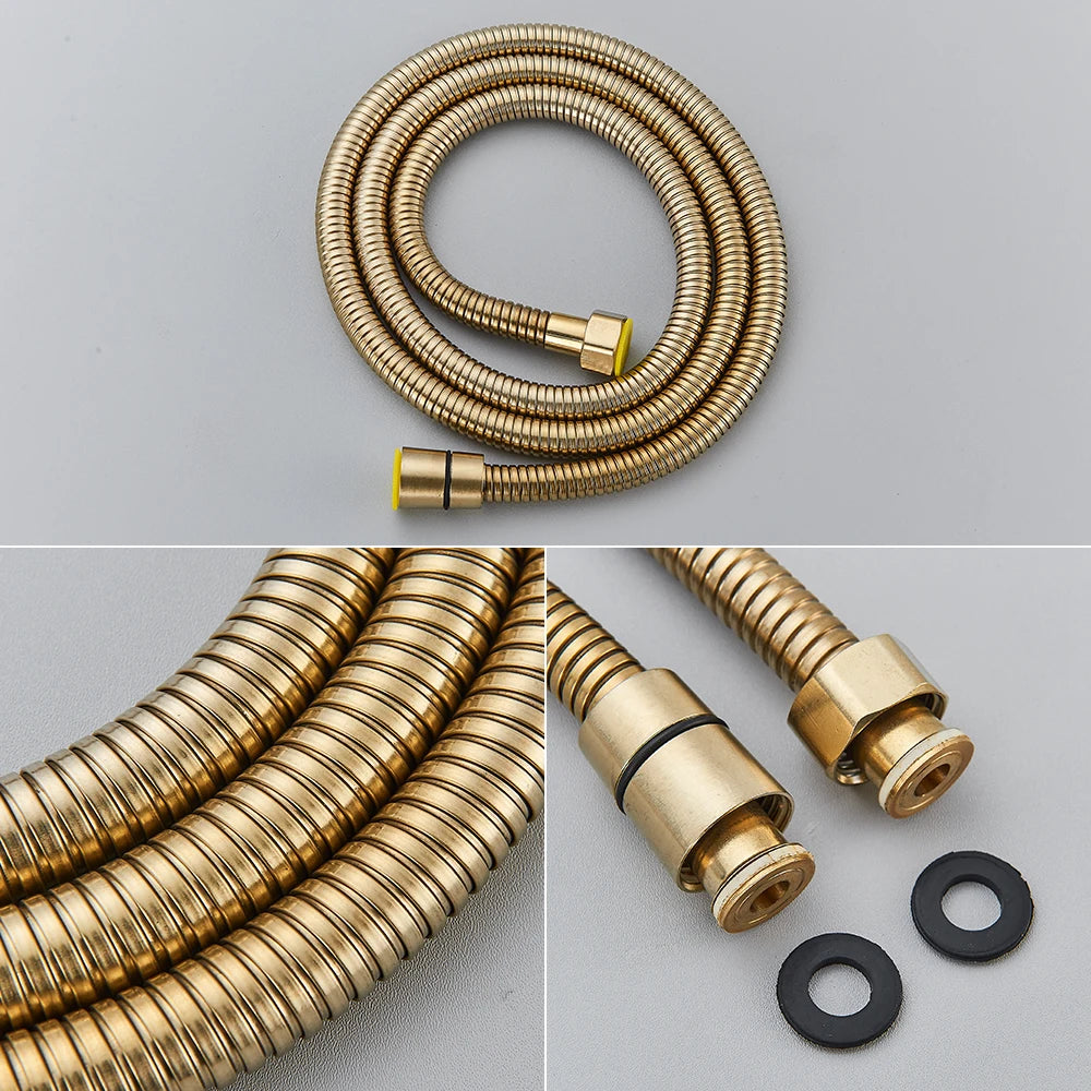 Brushed Gold Shower Faucet Embedded In Ways Shower