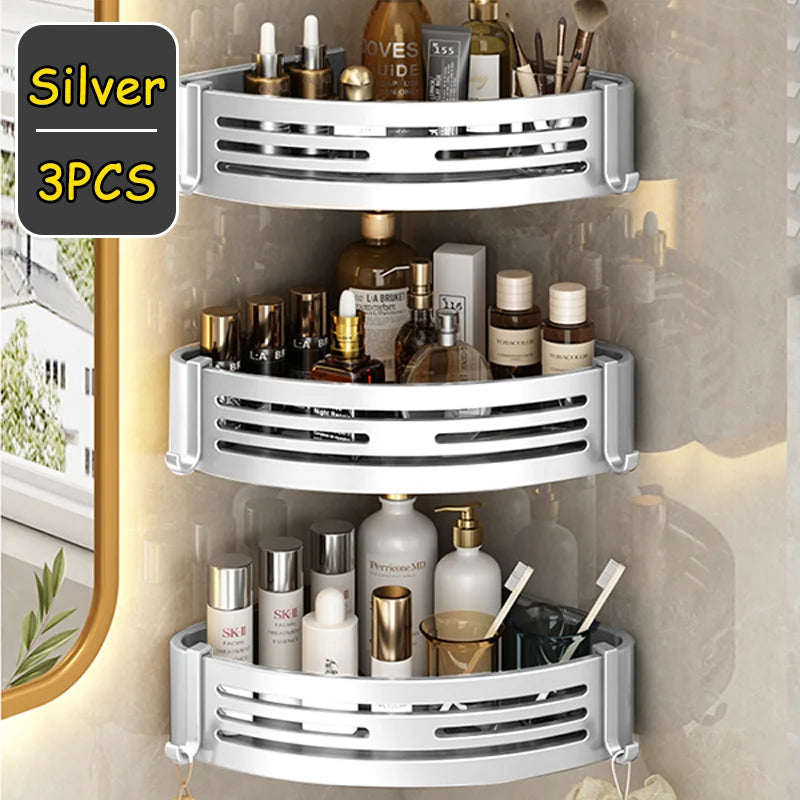 Corner Shower Caddy Adhesive Drilling Installation Options