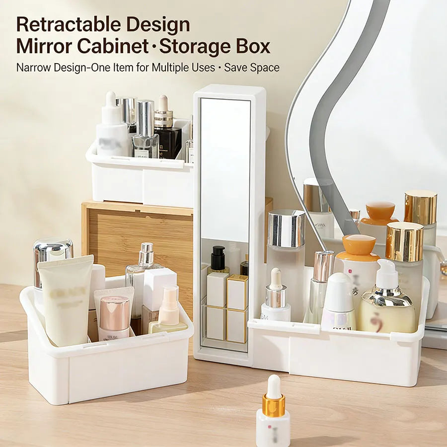 1/2/4pcs Mirror Cabinet Expandable Cosmetic Storage Box