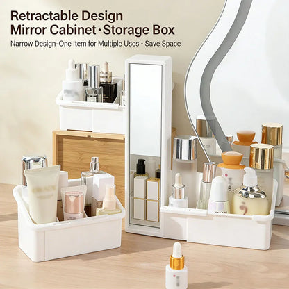 1/2/4pcs Mirror Cabinet Expandable Cosmetic Storage Box