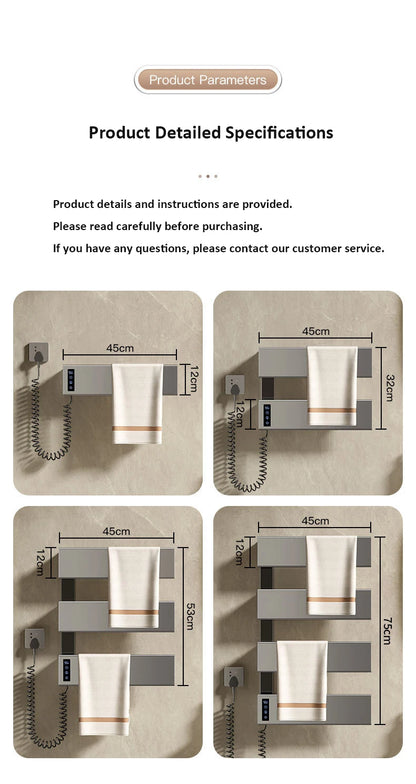 Oxg Electric Heated Towel Rack Wall Mounted Bathroom