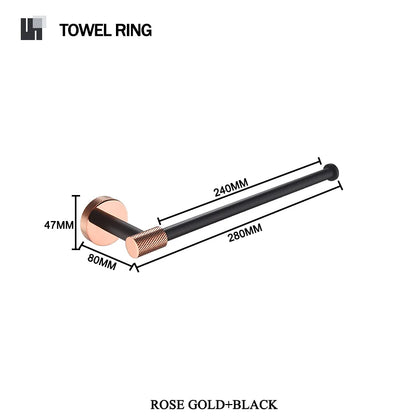 Rose Gold &Black Wall Mount Shelf Toilet Bath