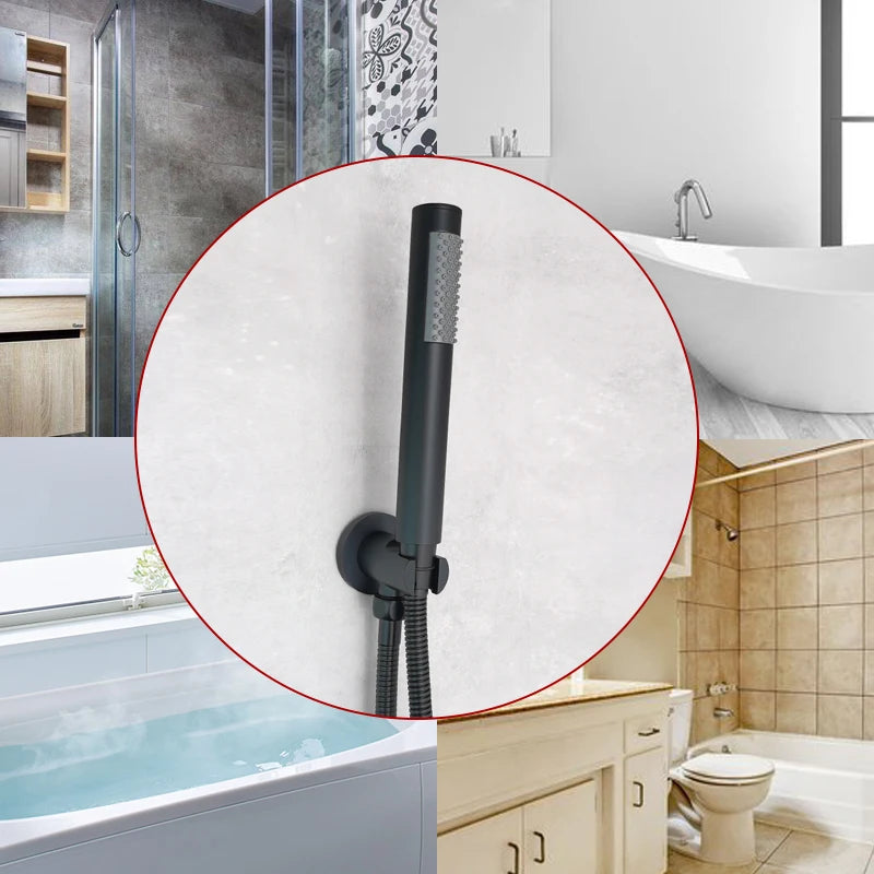 Square Hand Shower Bracket Brass Body Angel Adjustable