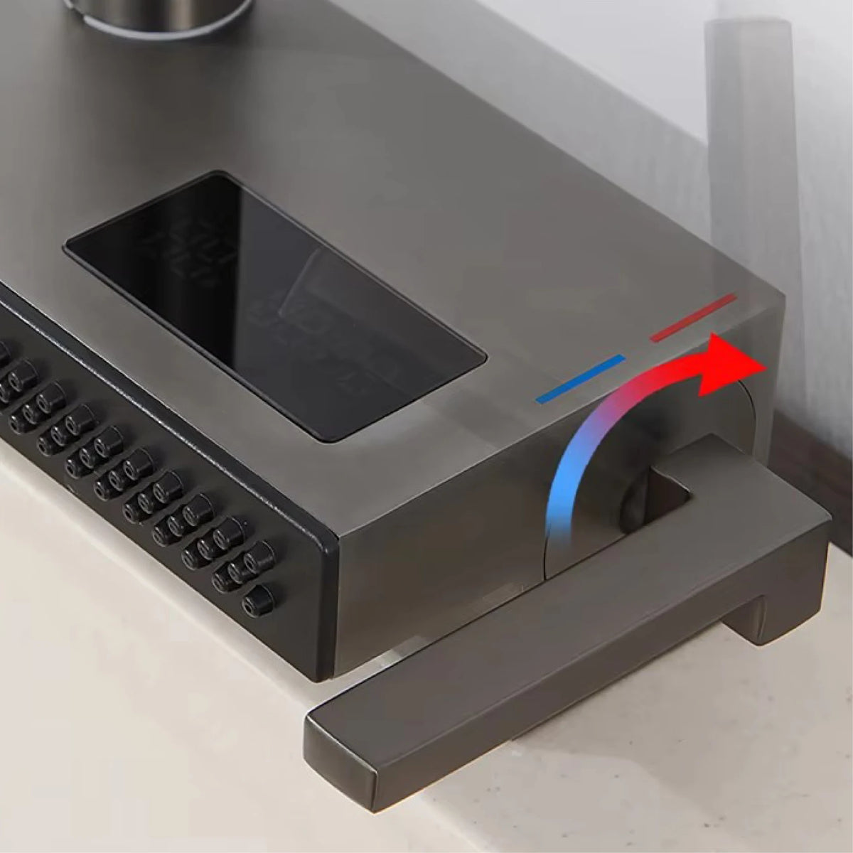 Luxury Gunmetal Brass Led Digital Display Faucet Hole