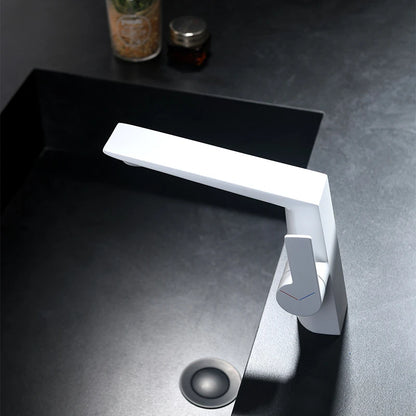 Brass Main Sink Faucet White Bathroom Cold Sink