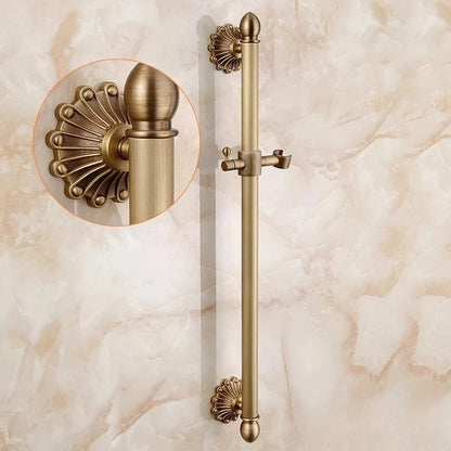 Antique Brass Bathtub Shower Faucets Wall Mounted Bath