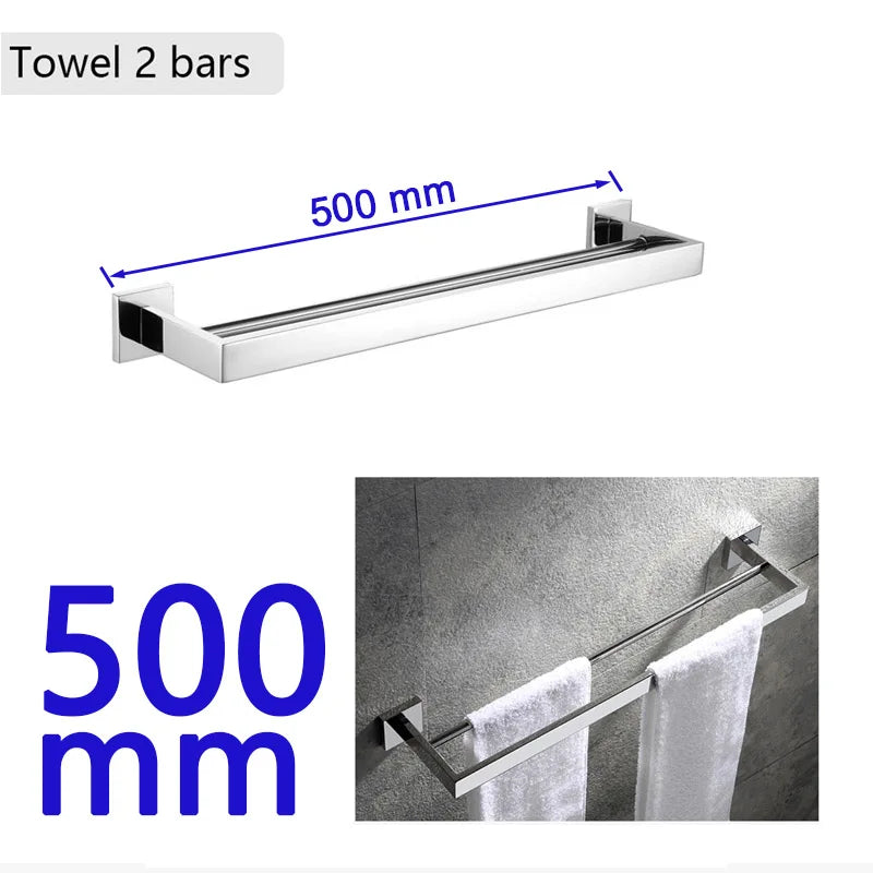 Stainless Steel Bathroom Hardware Mirror Chrome Polished Towel