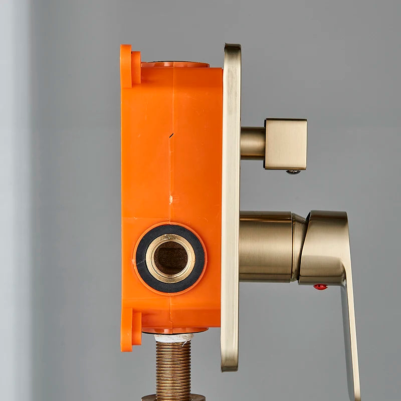 Brushed Gold Bathroom Shower Faucet Rainfall Concealed Shower