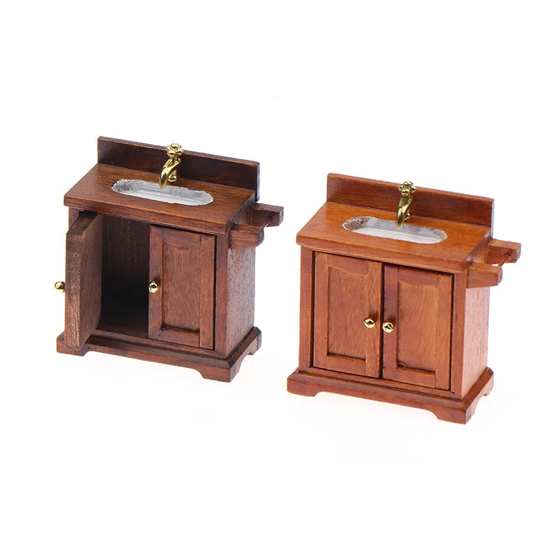 Realistic 1/12 Scale Dollhouse Simulation Wash Basin Toy