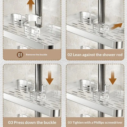Bathroom Shelf Shampoo Soap Holder Shower Tray Toilet