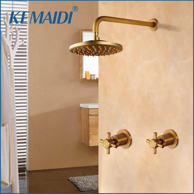 Kemaidi Antique Brass/Black Bathtub Basin Shower Mixer Tap