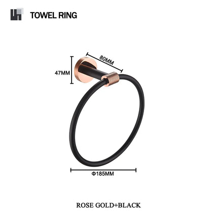 Rose Gold &Black Wall Mount Shelf Toilet Bath