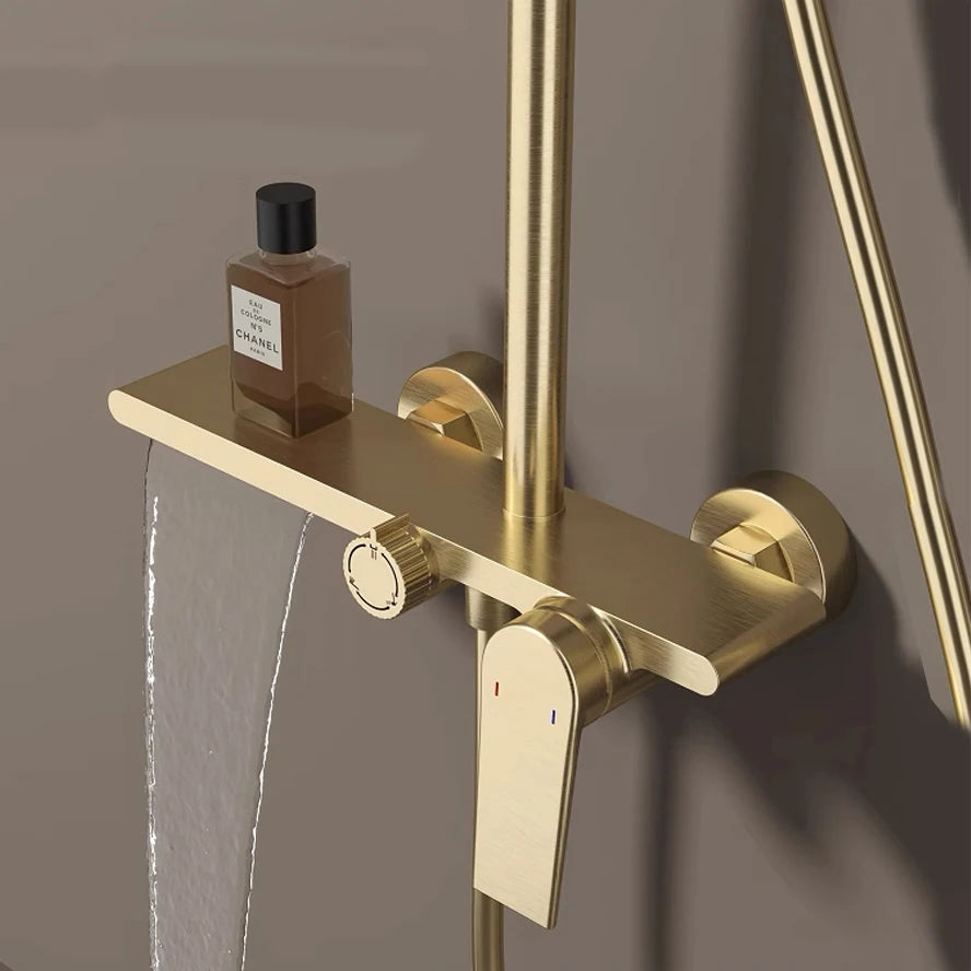Rose Gold Bathroom Shower System 12 Inch Rain