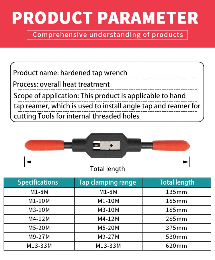 M1-M8 M9-M27 Hand Tap Wrench Adjustable Tapping Device